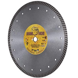 Delta Diamond Boss Hog 10 Inch Turbo Premium Diamond Blade for Masonry, Brick, Block, Pavers, Concrete, Stone, Wet/Dry Cutting, Continuous Rim (10")