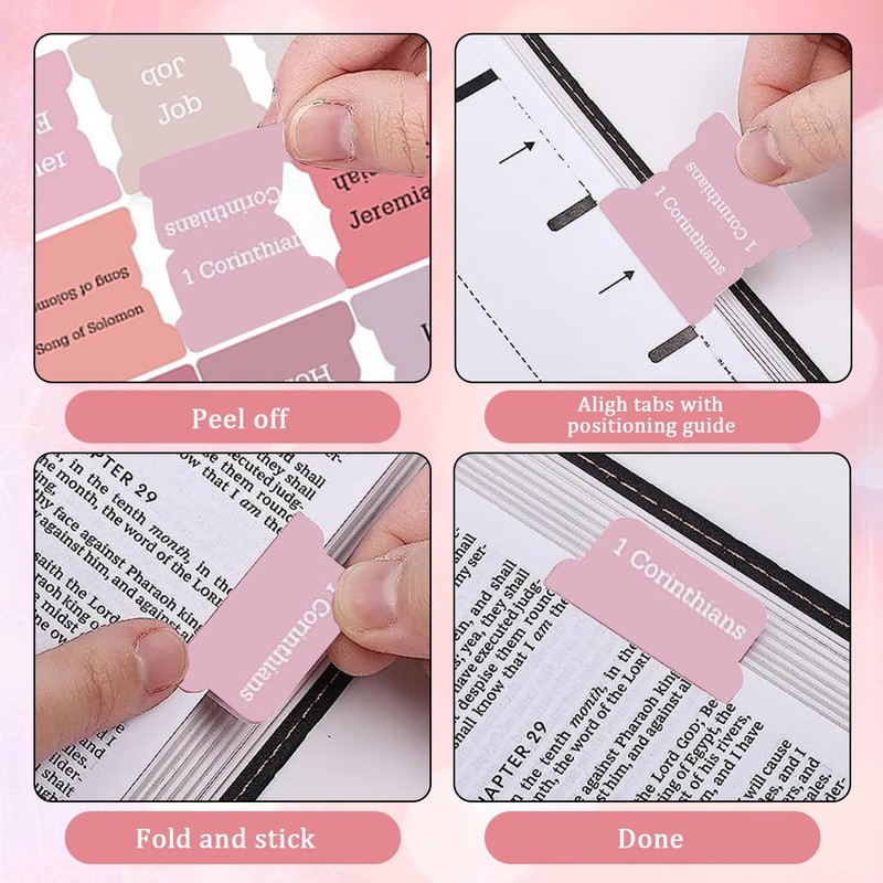 5 Sheets Bible Tabs, 75 Pcs Bible Tabs for Study