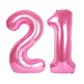 Number pink 21 globo