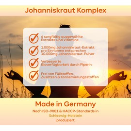 120 St. John's Wort Capsules with 1000 mg St. John's Wort Extract + GABA + L-Tryptophan - Vegetable Mood Brightener High Dose - Mood Magic