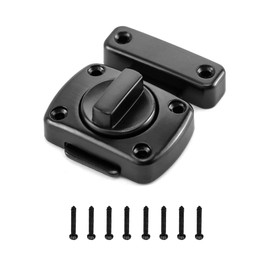 QWORK 2 x Black Stainless Steel Anti-Theft Door Latch Security Latch