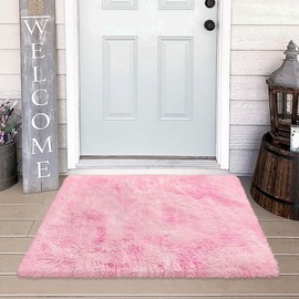 JiaoBaba Small Area Rug for Bedroom 2x3ft Mini Tie-Dye Pink Fluffy Rug Mat Bedside Throw Rug for Kids Room Boys Teens Nursery Baby Dorm Living Room Home Decor Aesthetic Carpets