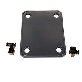 Greenten Black 4 Bolt Neck Plate Plain,Roller String Trees String Tree Guide Retainer with Screws for FD Strat Tele Basses Replacement