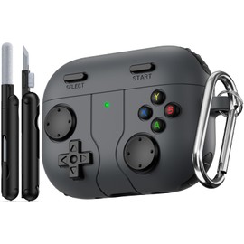 Wowwat Game Case for AirPods Pro 3 Cover (2025),Classic Cool Funny Shock-Proof Protective Silicone AirPods Pro 3 Case with Cleaner Kit and Keychain for Airpods Pro 3rd Generation for Men Boy-Black