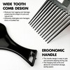 Zoolinn Black Plastic Afro Pick Lift Comb - Set of