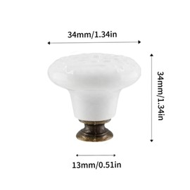Eledabra White Ceramic Kitchen Cabinet Knobs and Pulls, Retro Vintage Round Drawer Knobs, Decorative Closet Door Handles 5 pcs
