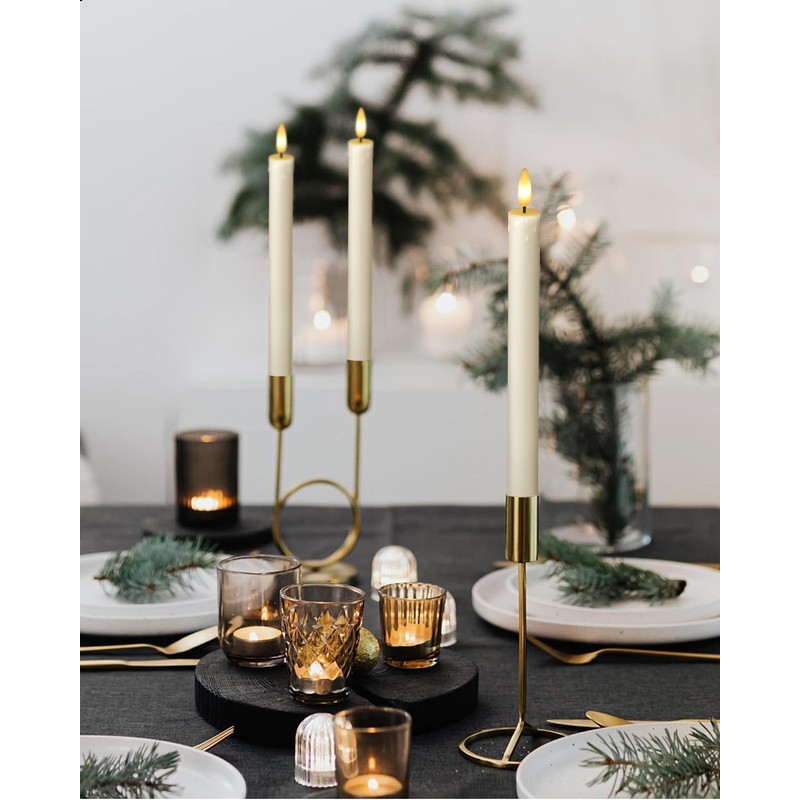 Flameless Taper Candles with Remote Timer, Battery Operated Led Warm