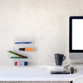 Relaxdays Acrylic Make Up & Cosmetic Organiser with 4 Drawers, Upright / Horizontal, Storage Box, HWD: 25x17.5x6.5 cm, Transparent