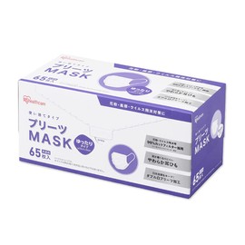 Iris Ohyama PN-NV65LL Non-Woven Pleated Mask, 7.5 inches (19 cm) Wide, Pack of 65, Loose, Large, White
