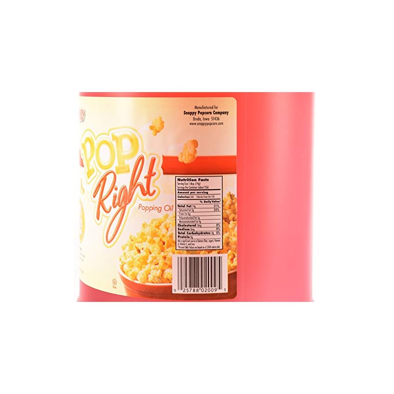 Snappy Pop Rite Popcorn Oil, 1 Gallon, 4 Pack