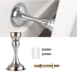 ZQSFPK Magnetic Door Stop, Silver, Modern Wall Mount Door Stopper, 1 Pack