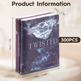 Pack of 300 Miniature Books, Mini Books Dollhouse, 1:12 Miniature Dollhouse Accessories, Mini Books, Miniature Books for Dollhouse Study Bookshelf Library