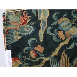 Baker NEW SAMPLE GP&J Baker California Velvet Remnant 17"X12" CHARCOAL MULTI BP10854-1