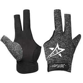 KONLLEN Gloves Stretch Fabrics Billiard Gloves One Piece 5Colors L/XL Non-Slip Left Pool Glove Snooker Glove Billiard Accessories Breathable (Gray, L)