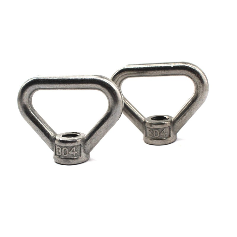 2pcs M20 304 Stainless Steel Triangular Eye Nuts High Strength