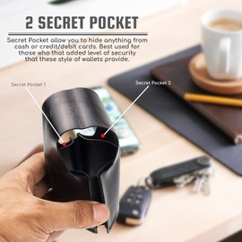 VBAX Elastic Wallet - Small Minimalists Slim Front Pocket Credit Card Holder for Men & Women (Tan, Genuine Soft leather)