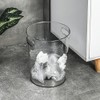 Small Trash Can Plastic Wastebasket 1.5 Gallon Round Garbage Container Bin with Handles for Bathroom, Bedroom, Kitchen, College Dorm, Office, Craft Room - Clear