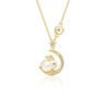 IMINI Rabbit Moon Pendant Necklace for Women Girls Cubic Zirconia