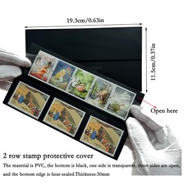Philatelic Display Black Card Stamp Cover Stamp Collection Stamp Storage philatelic Album Stamps Collector Stamp Collecting Supplies Stamp Sleeves Stamp (2 Row Stamp Protective Cover 18 pcs)