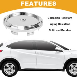 Partuto 1 Pcs 67mm 2.64" OD - Universal Car Wheel Hub Center Cap - Car SUV Trucks Auto Hub Covers Automotive Accessories Scratch Resistant Rustproof - Durable Plastic Chrome Color