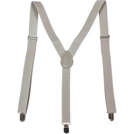 KASSAI Y-Shaped Suspenders, Width 1.0 inches (25 mm), 3 Clips, Lightweight, Unisex, Inspected in Japan (BSP-23820), gray (light gray)