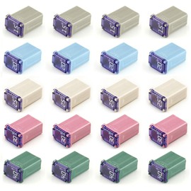 Thxsoon 20 Pack Car Micro Cartridge Fuses Kit, 32V 15amp 20amp 25amp 30amp 40amp, FMM Fuses MCASE Type,Slow Blow Fuse for Cars, Trucks, and SUV - 15A/20A/25A/30A/40A Each 4pcs, with Storage Box