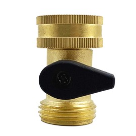 Teensery Brass Hose Shut Off Valve 3/4 Inch Garden Hose Connector Water Hose Turn Off Valve Connector, 1 Piece