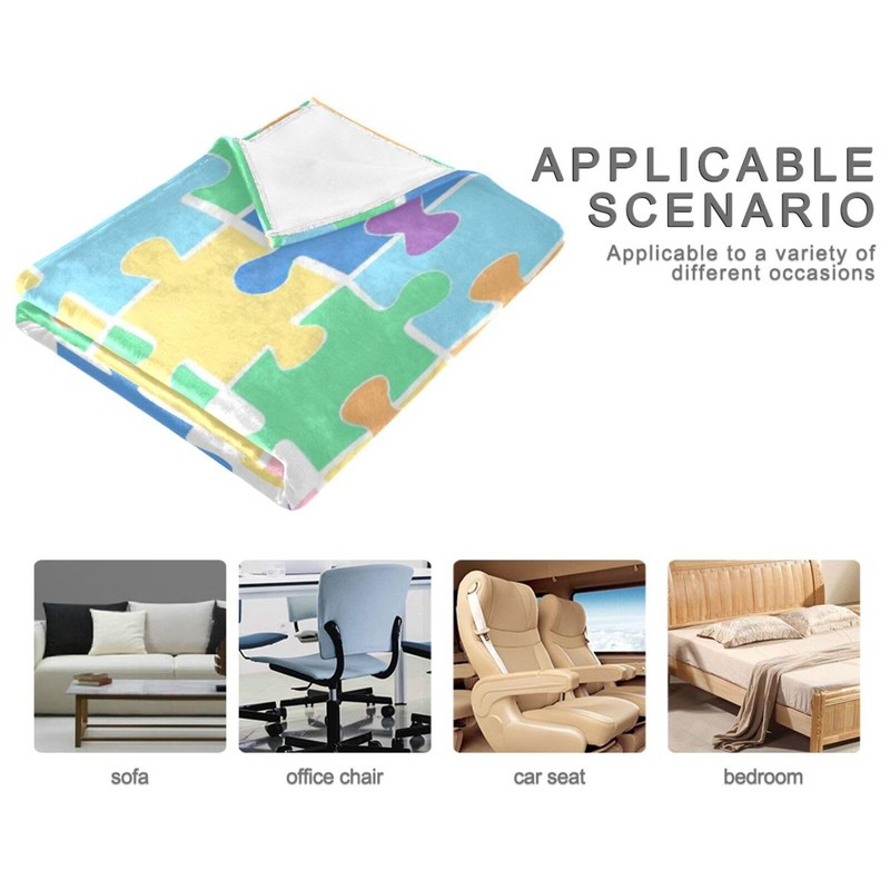 Blueangle Jigsaw Puzzle Throw Blanket Super Soft & Warm, 50x60