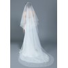 BEAUTELICATE Bridal Wedding Veil Drop Blusher Veil 2 Tier Cut
