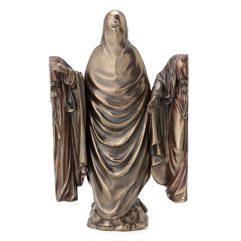 Veronese Design Lady of Grace Triptych Hinged Resin Sculpture Bronze