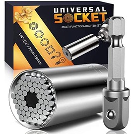 Fathers Day Dad Gifts from Daughter Son Wife Super Universal Socket Tools Gifts for Men, Grip Set with Power Drill Adapter Cool Stuff Gadgets Present Ideas Gifts for Dad Husband Him Grandpa Step Dad