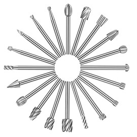 20Pcs Carving Bits Wood Engraving Router Bit with 1/8"(3mm) Shank, HSS Different Burr Set to Meet Your Different Needs Durable Rotary Tools Accessories for DIY Woodworking Carving