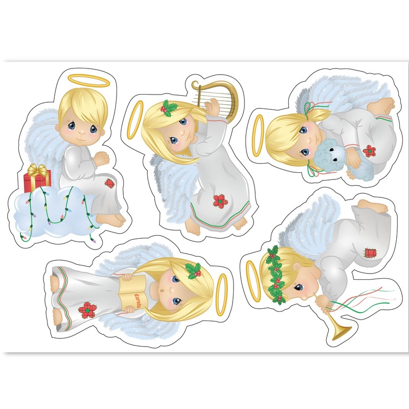 Articlings Christmas Angel Window Clings With 28 Glitter Snowflakes -