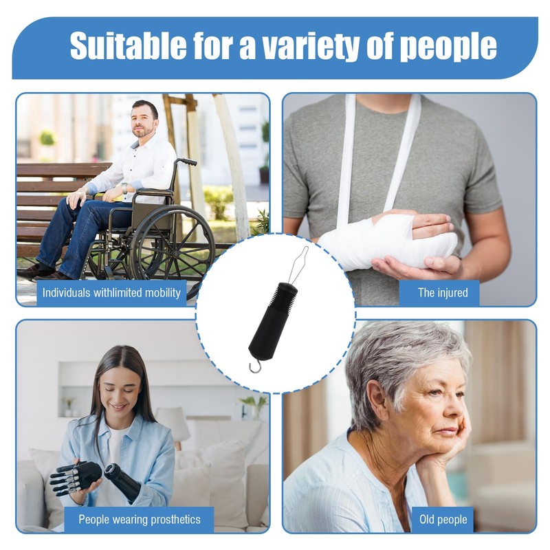 Button Hook and Zipper Pull Dressing Aid for One-Handed Use,Adaptive