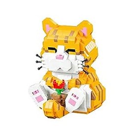 FAFAFA Toys Pet Cute Orange Cat Building Sets, Micro Building Blocks Cats, Cute Animal Series Micro Mini Building Blocks Kit, Cat Mini Building Blocks for Boys & Girls (Cat - 834Pcs)