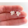 Iszie 925 Sterling Silver Flower Daisy Stud Earrings for Women