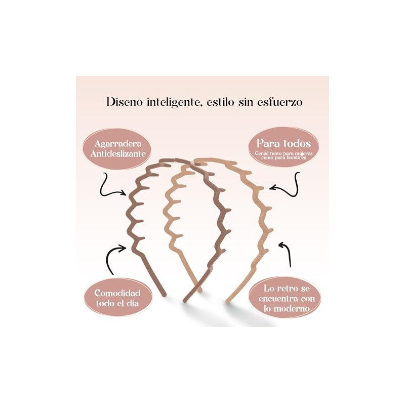 GeorgeX 2 Piezas Diadema Ondulada, Diademas Zigzag para Mujeres y