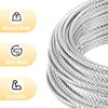 1/4" Steel Cable, Sunuwk 150Ft 7x19 Strand Aircraft Cable with
