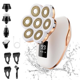 Electric Razors for Women, 7D Electric Shaver for Women, 5 in 1 Lady Shavers, Wet/Dry Bikini Trimmer, Rechargeable Facial Hair Removal, Painless Face Razor for Arms Legs Armpit Pubic Area