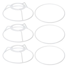 PATIKIL 4.7 Inch E26 E27 Lampshade Ring Frame with European Installer 3 Pack Lampshade Holder Wire Frame DIY Drum Ring for Table Floor Lamp White