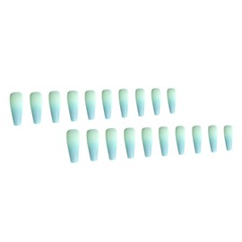 Mikinona 20pcs Matte Gradient Fake Nails Art Stickers Manicure Nail Cover Decor for Home Use Elegant Design Easy Application