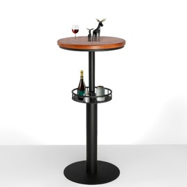 41inch Vintage Bar Table Industrial Pub Table with Metal Shelf for Storage Farmhouse Bistro Tables Wooden Top Cocktail Table for Home Office Cafe House Kitchen Dining Room