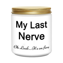 Candles Gifts for Women Funny Unique Novelty Christmas Birthday Gifts for Sister Best Friend Stocking Stuffers for Adults Women My Last Nerve Lavender Scented Soy Candle