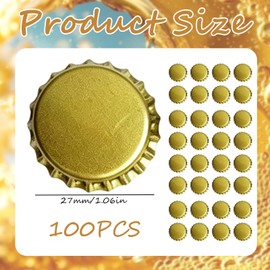 Bottle Caps, 100 Bottle Tops for Beer Bottles and Craft Projects, 26mm Bottle Capper Compatible Caps for Home Brewing and Beverage Preservation ﻿