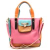 LOEM color block ivy pink lock shoulder Bag Handbag pockets