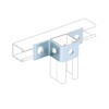 QWORK Steel Electrogalvanized U-Shaped Strut Connector Brackets, 5 Hole Design,