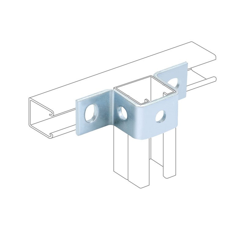QWORK Steel Electrogalvanized U-Shaped Strut Connector Brackets, 5 Hole Design,