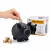 1 x ceramic piggy bank, black, blackboard varnish for labelling,