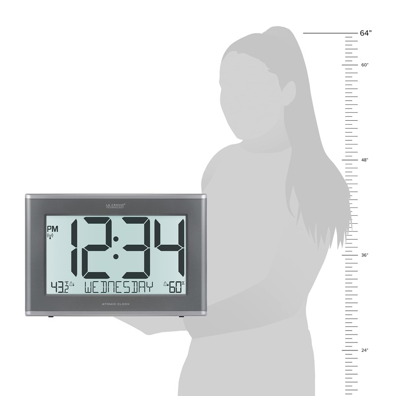 La Crosse Technology 513-21867-INT Extra-Large Slim Atomic Digital Clock with