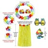 Conjunto De Traje De Danza Hula Hawaiana Amarilla De 8